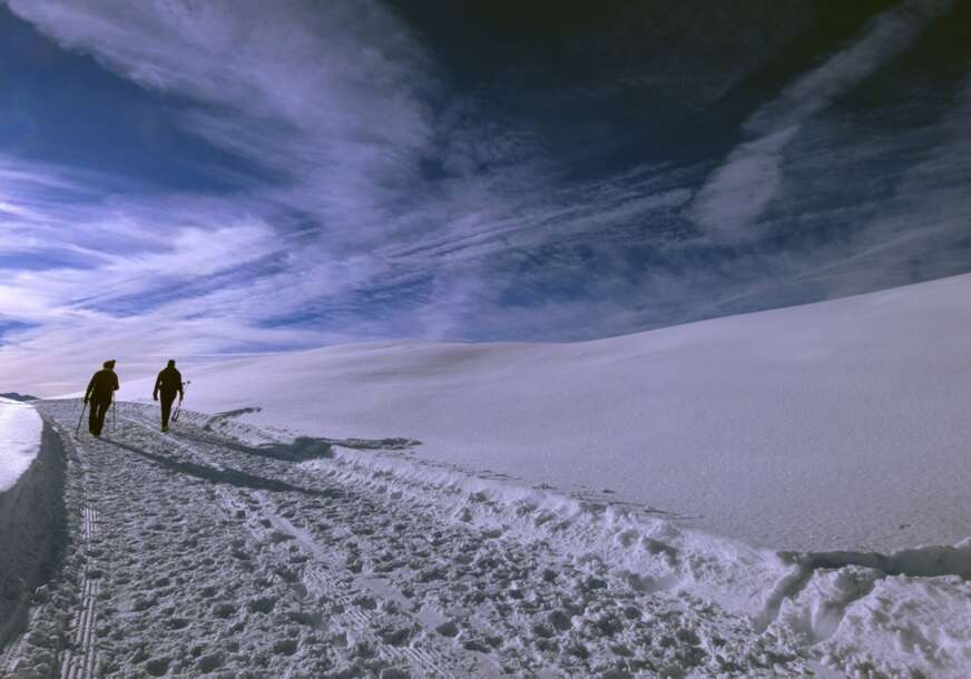 Snow-covered landscape in Amden